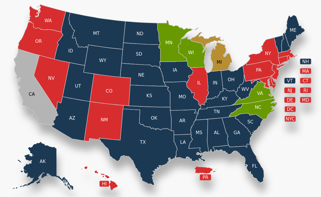 California Concealed Carry Gun Laws: CCW & Reciprocity Map | USCCA